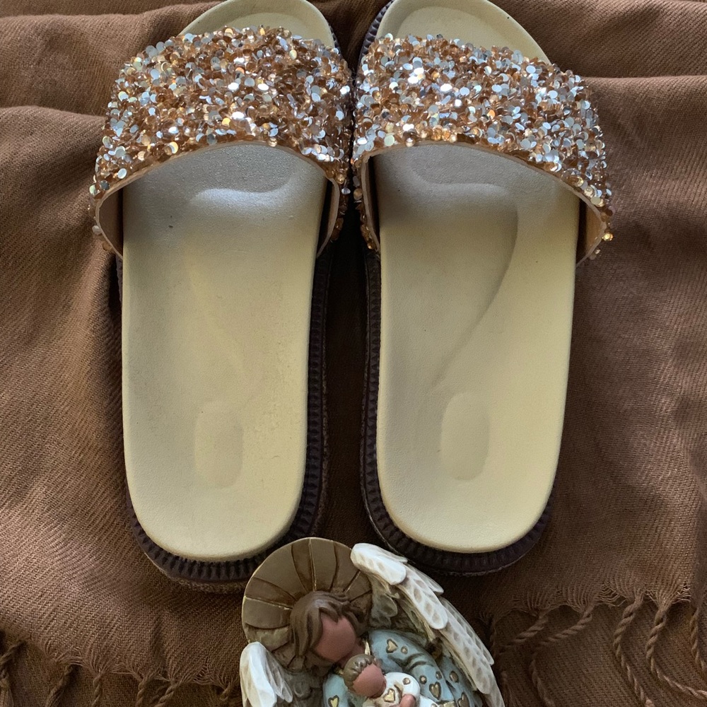 Jeweled slides / sandals